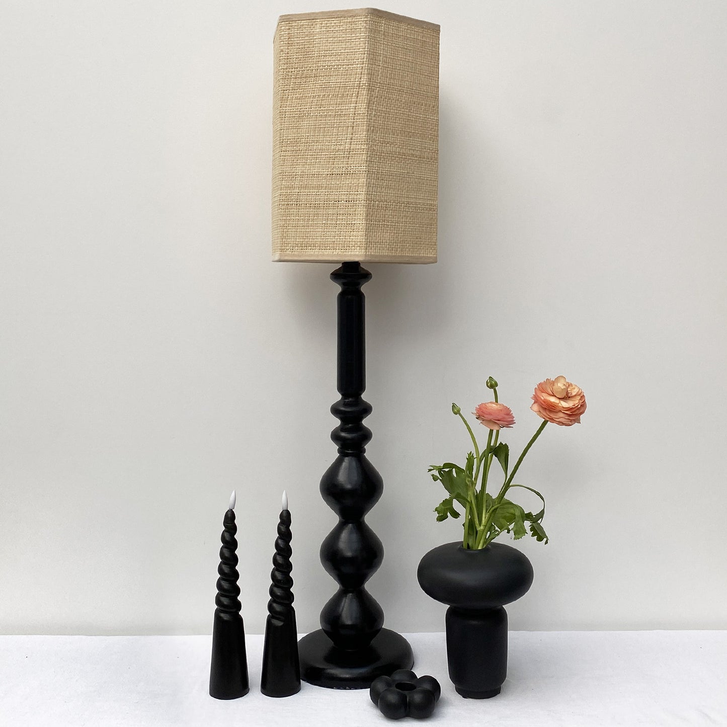2 Bougies "Agathe" Torsadées Led - Noire