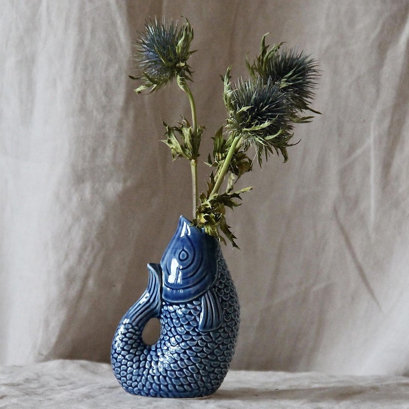 Pichet / Vase Poisson - Bleu