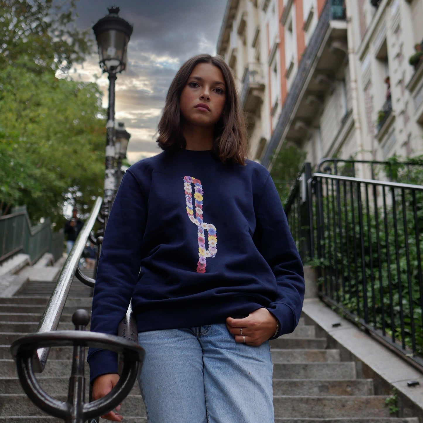 Crewneck Fiore - Navy - Ombre Parisienne