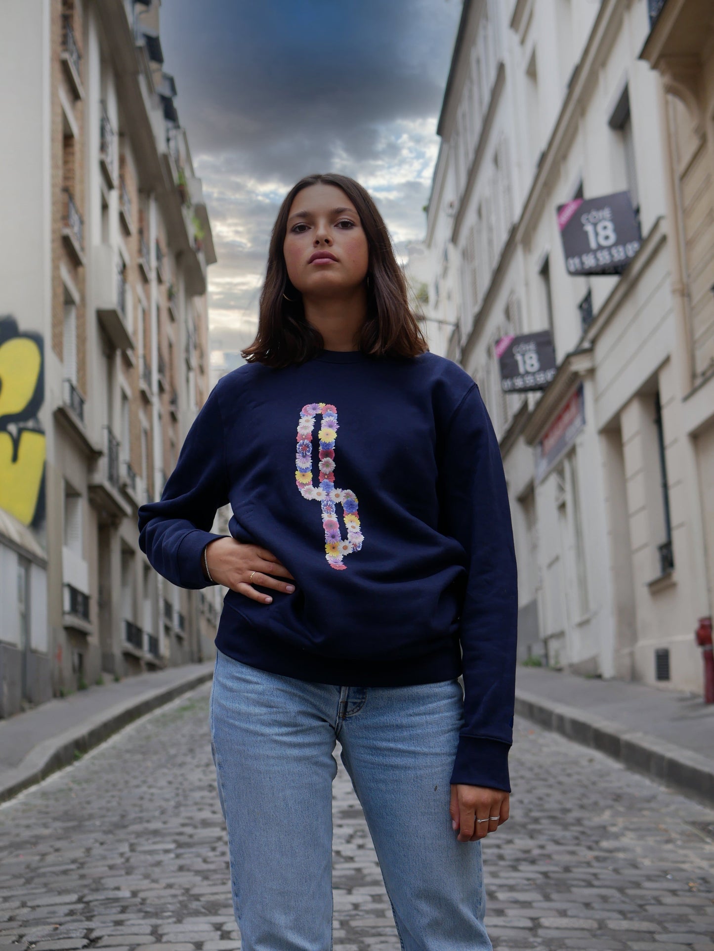 Crewneck Fiore - Navy - Ombre Parisienne