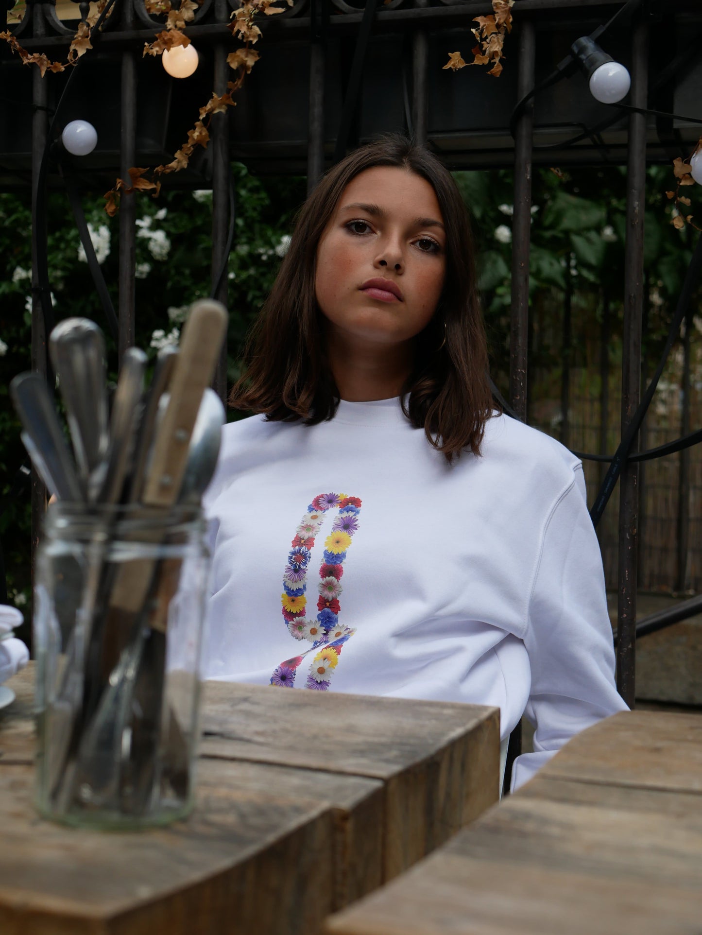 Crewneck Fiore - White - Ombre Parisienne