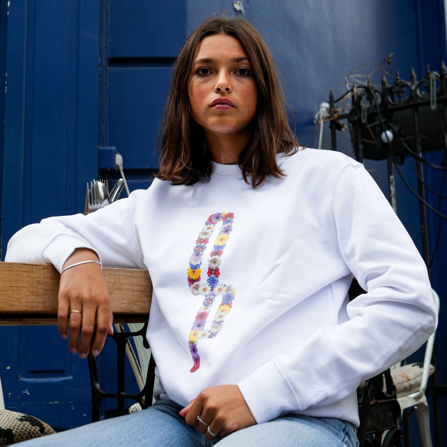 Crewneck Fiore - White - Ombre Parisienne