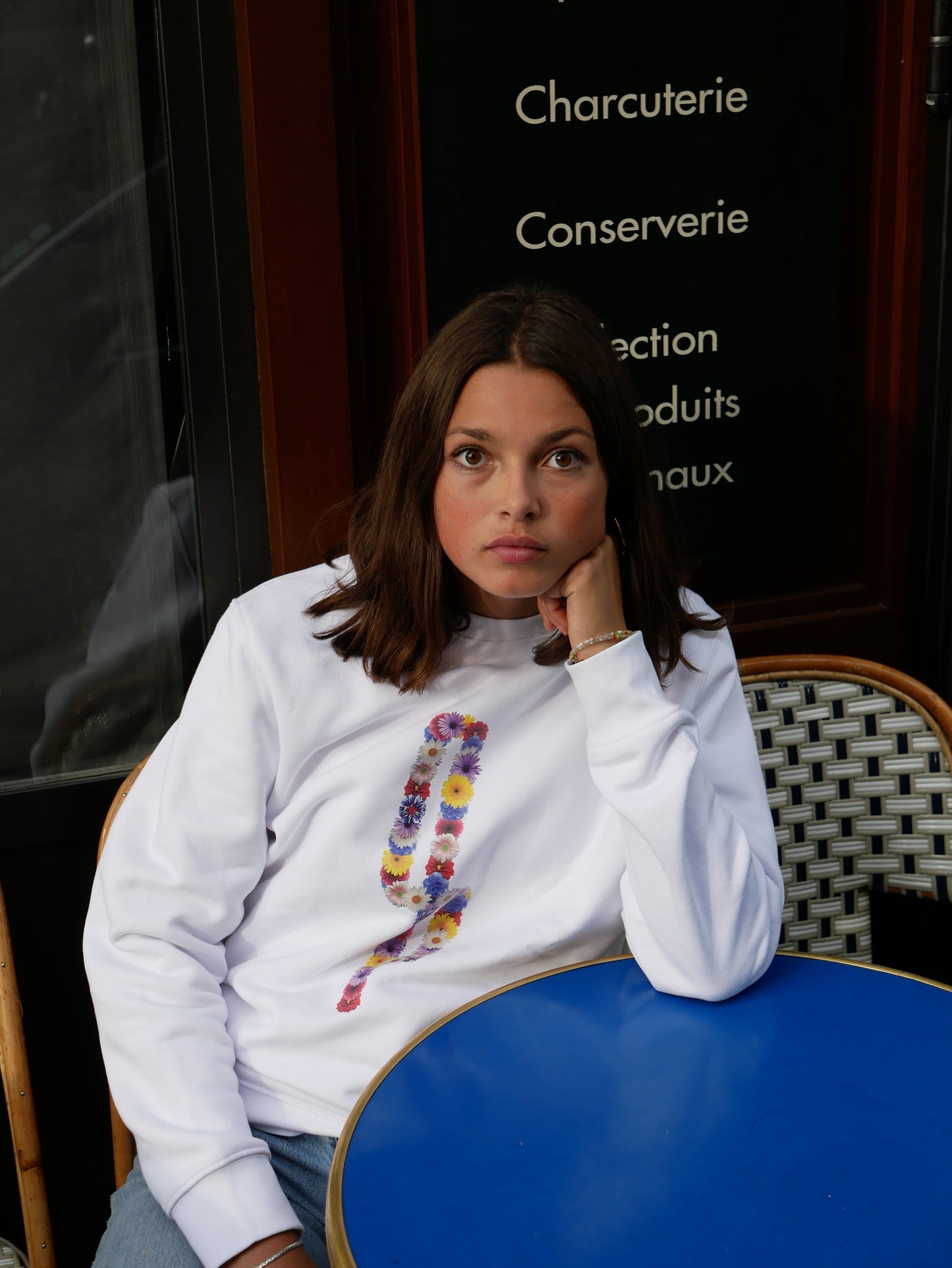 Crewneck Fiore - White - Ombre Parisienne