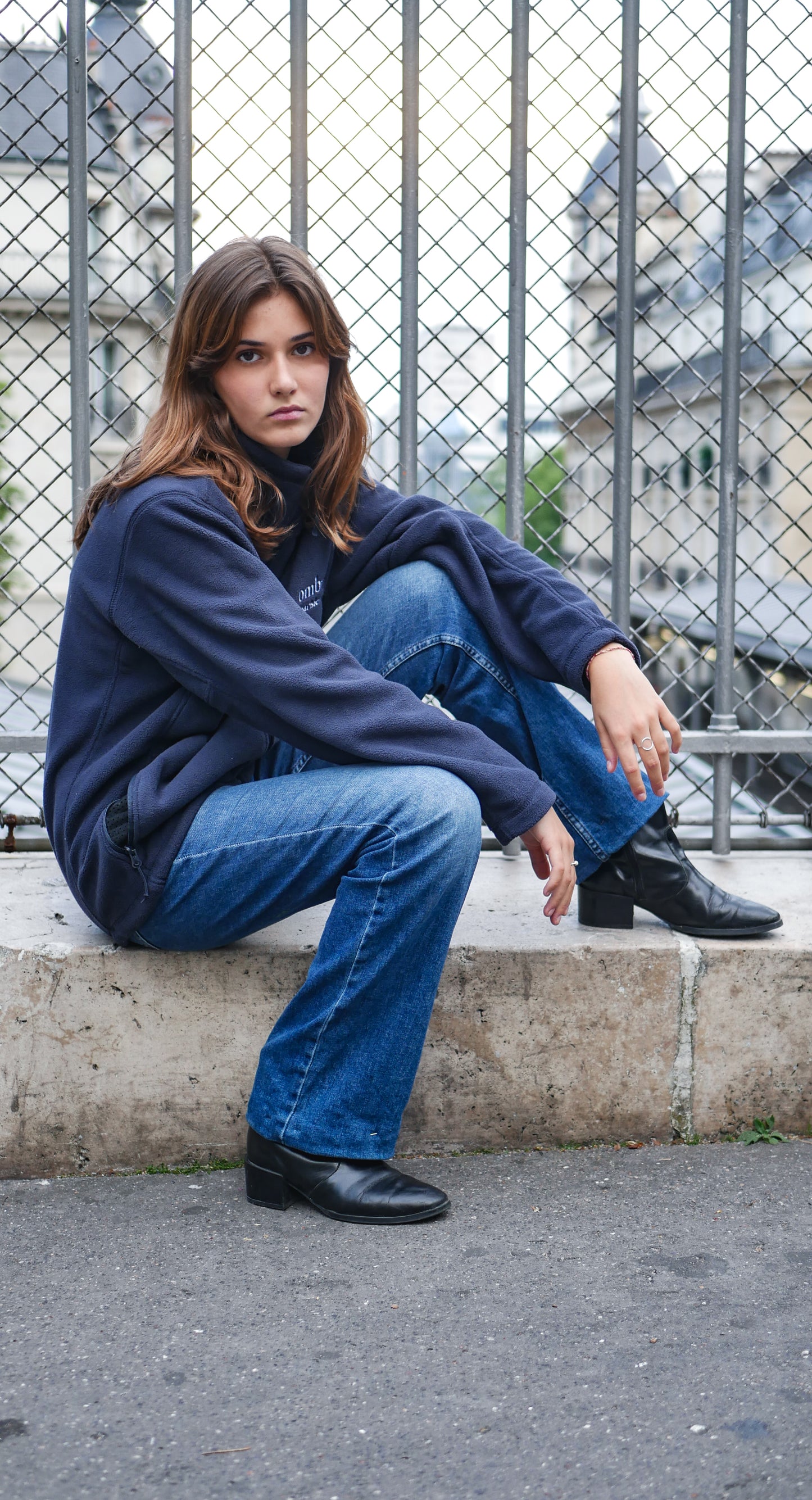 Fleece Jacket Ombre Parisienne - Navy - Ombre Parisienne