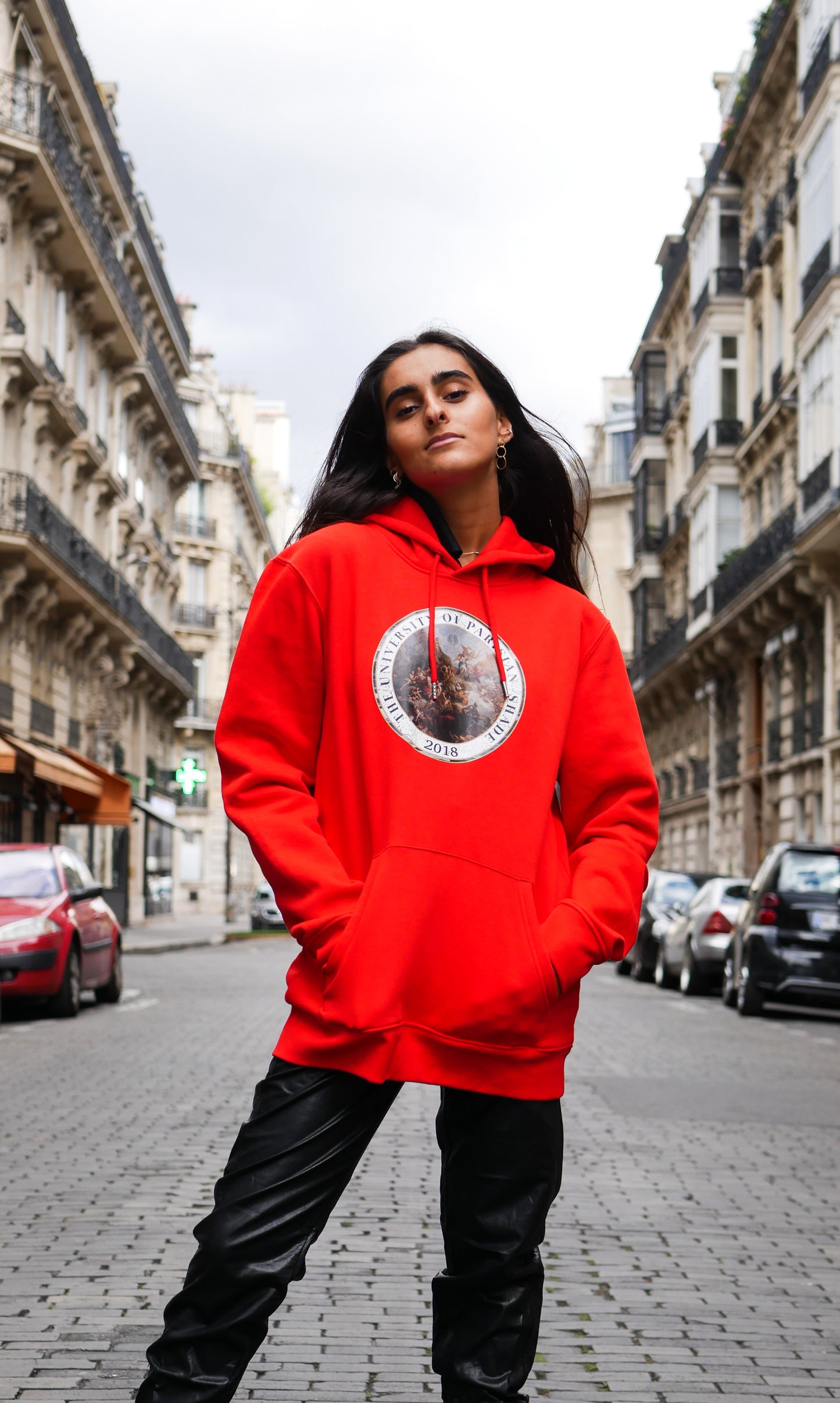 Hoodie University - Bright Red - Ombre Parisienne