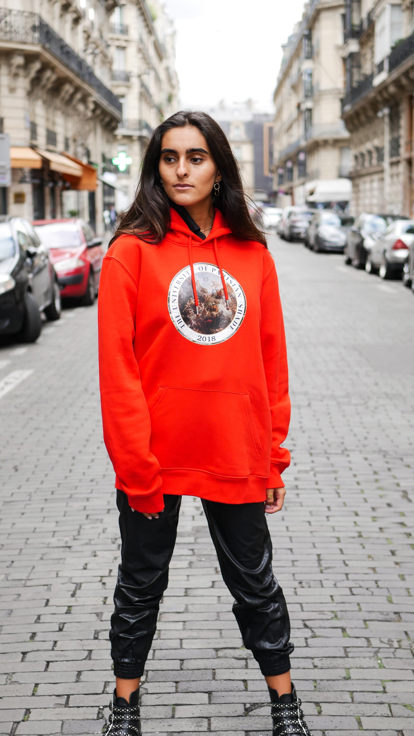 Hoodie University - Bright Red - Ombre Parisienne