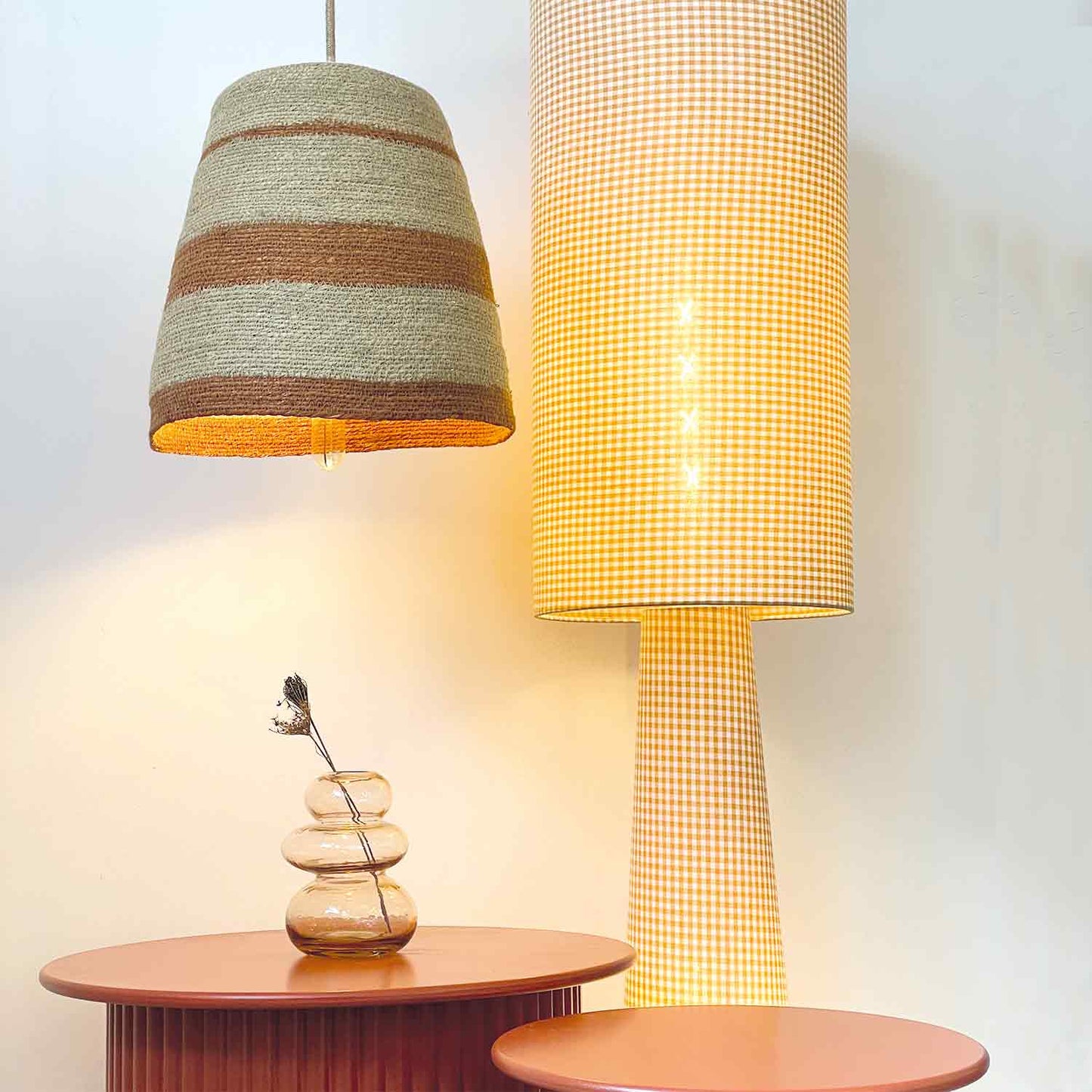 Lampadaire "Arthur" - Carreaux beige