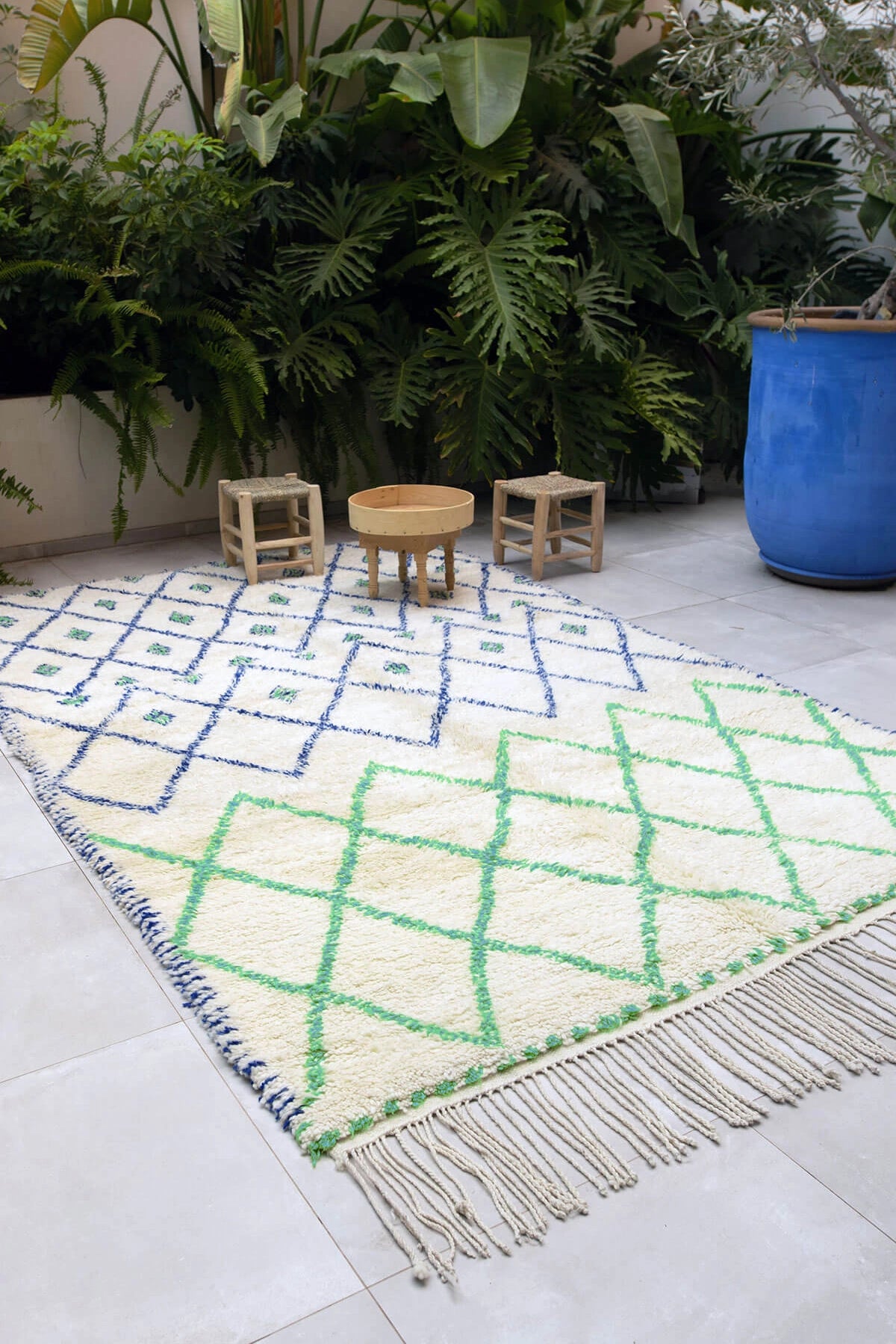 Tapis Amazigh laine Majorelle