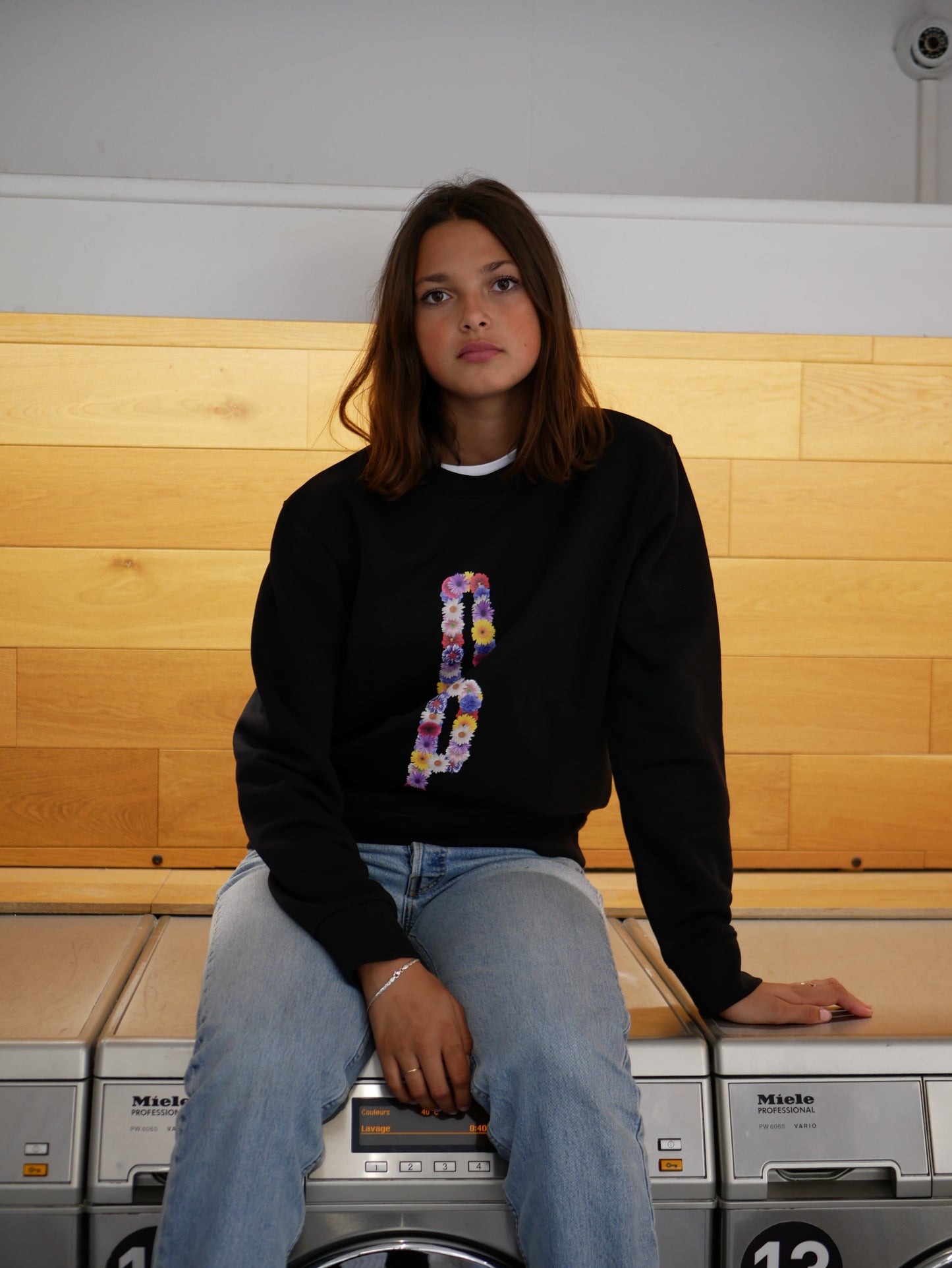 Crewneck Fiore - Black - Ombre Parisienne