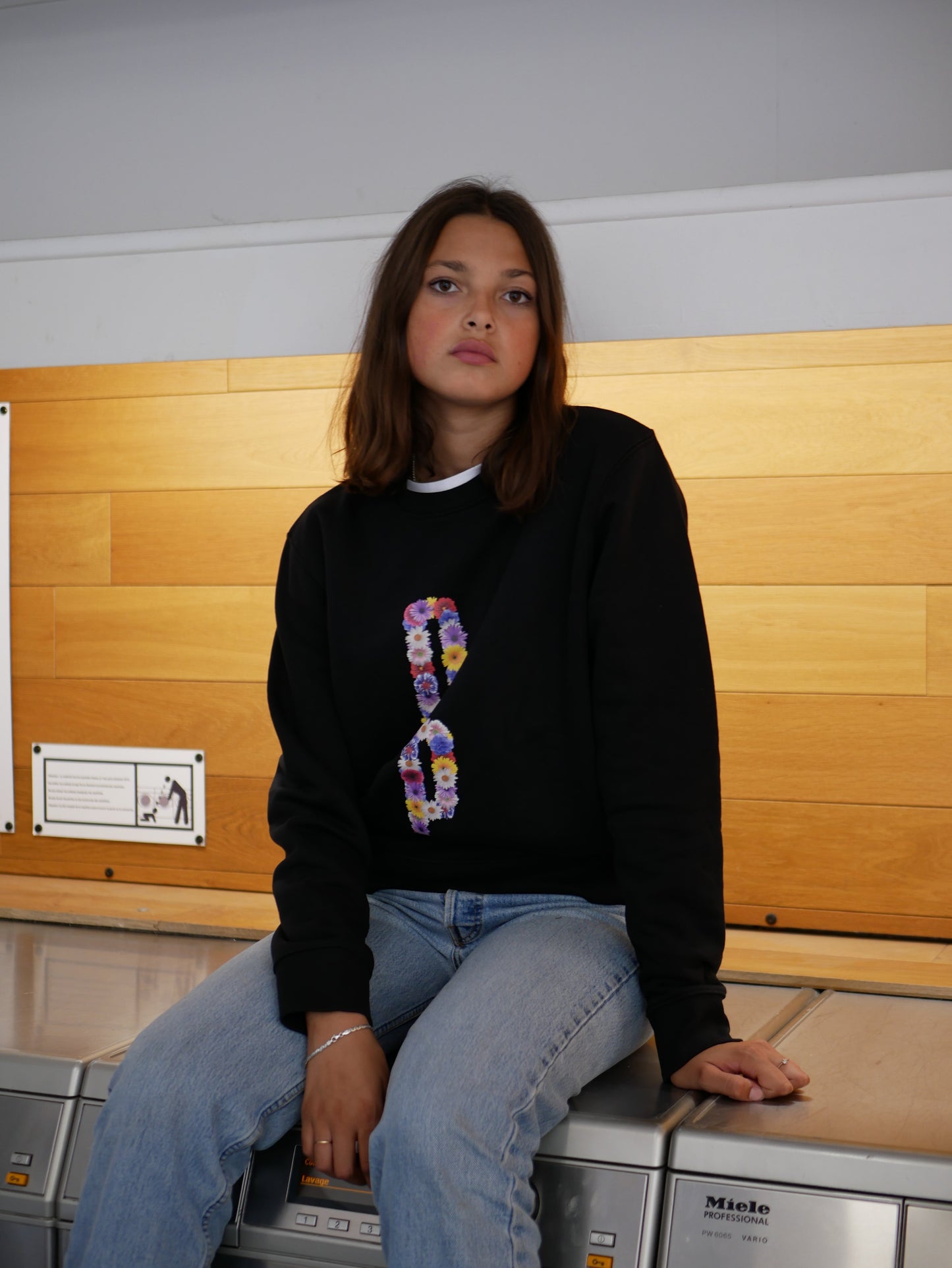 Crewneck Fiore - Black - Ombre Parisienne