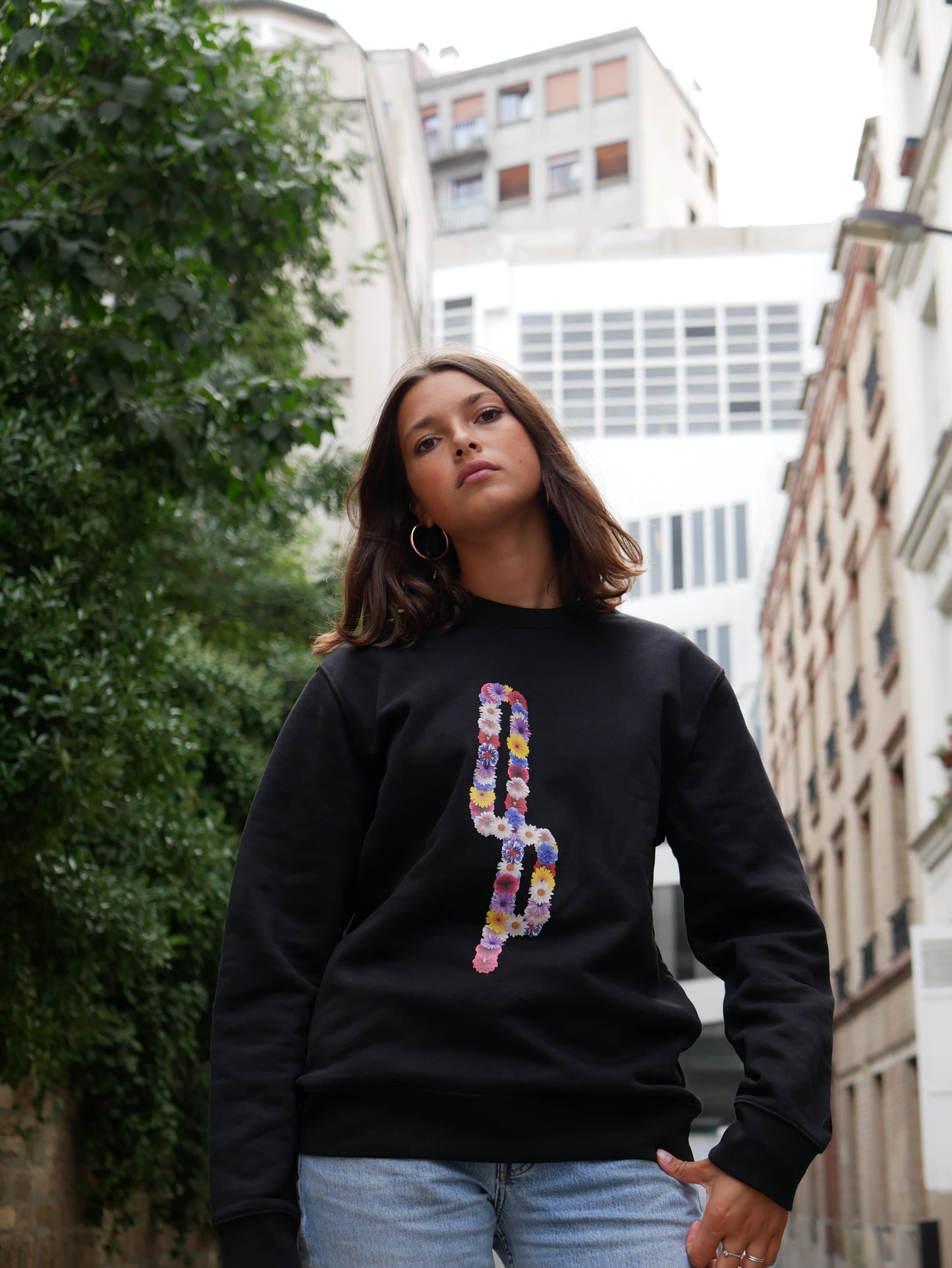 Crewneck Fiore - Black - Ombre Parisienne