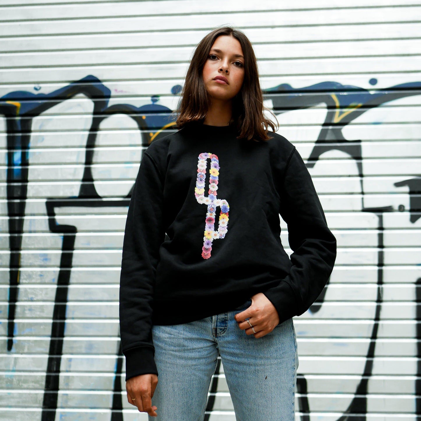 Crewneck Fiore - Black - Ombre Parisienne